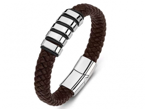 BC Jewelry Wholesale Leather Bracelet Stainless Steel Bracelet Jewelry NO.#SJ35B063