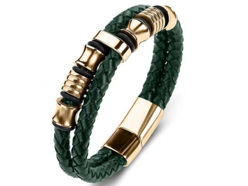 BC Jewelry Wholesale Leather Bracelet Stainless Steel Bracelet Jewelry NO.#SJ35B213