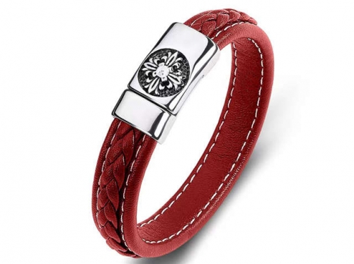 BC Jewelry Wholesale Leather Bracelet Stainless Steel Bracelet Jewelry NO.#SJ35B796