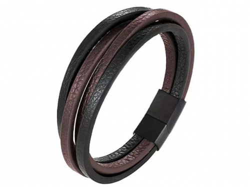 BC Jewelry Wholesale Leather Bracelet Stainless Steel Bracelet Jewelry NO.#SJ132B205