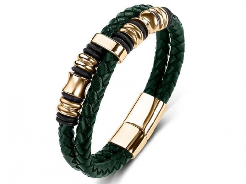 BC Jewelry Wholesale Leather Bracelet Stainless Steel Bracelet Jewelry NO.#SJ35B161