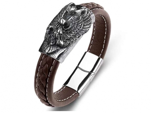 BC Jewelry Wholesale Leather Bracelet Stainless Steel Bracelet Jewelry NO.#SJ35B830
