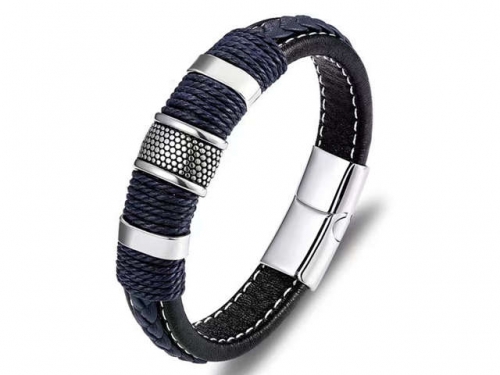 BC Jewelry Wholesale Leather Bracelet Stainless Steel Bracelet Jewelry NO.#SJ131B075