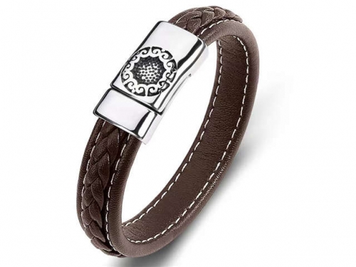 BC Jewelry Wholesale Leather Bracelet Stainless Steel Bracelet Jewelry NO.#SJ35B521