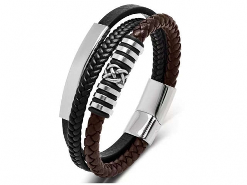 BC Jewelry Wholesale Leather Bracelet Stainless Steel Bracelet Jewelry NO.#SJ35B688