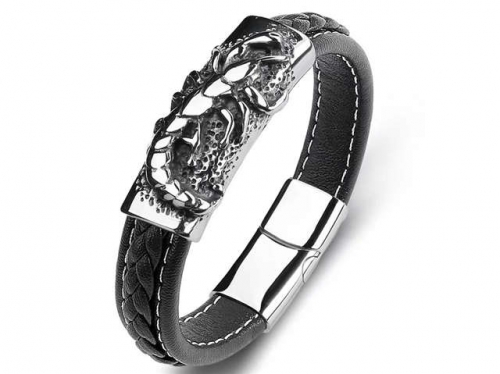 BC Jewelry Wholesale Leather Bracelet Stainless Steel Bracelet Jewelry NO.#SJ35B870