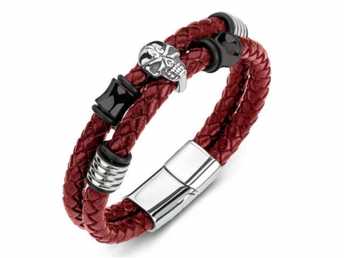 BC Jewelry Wholesale Leather Bracelet Stainless Steel Bracelet Jewelry NO.#SJ35B549