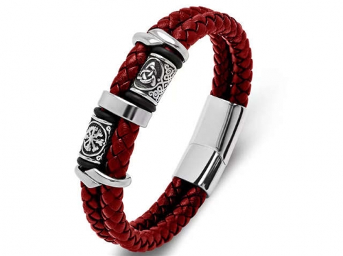 BC Jewelry Wholesale Leather Bracelet Stainless Steel Bracelet Jewelry NO.#SJ35B358