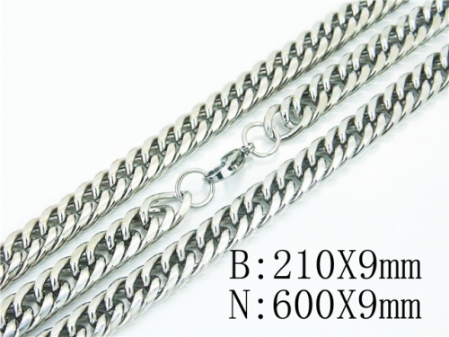 BC Wholesale Jewelry Set Stainless Steel 316L Necklace Bracelet Jewelry Set NO.#BC61S0550OL