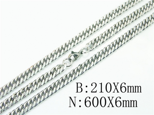 BC Wholesale Jewelry Set Stainless Steel 316L Necklace Bracelet Jewelry Set NO.#BC61S0574ML