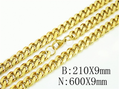 BC Wholesale Jewelry Set Stainless Steel 316L Necklace Bracelet Jewelry Set NO.#BC61S0572HKD