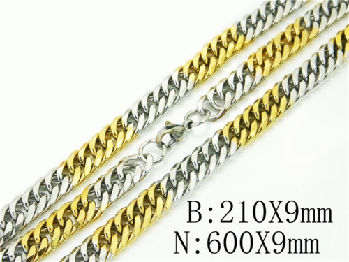 BC Wholesale Jewelry Set Stainless Steel 316L Necklace Bracelet Jewelry Set NO.#BC61S0582HML