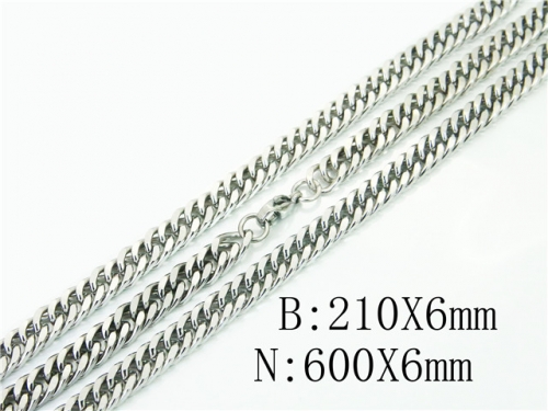 BC Wholesale Jewelry Set Stainless Steel 316L Necklace Bracelet Jewelry Set NO.#BC61S0583ML