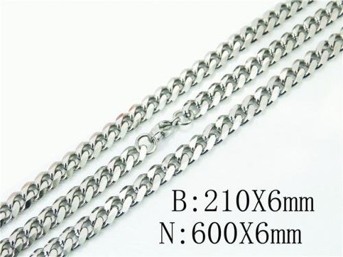 BC Wholesale Jewelry Set Stainless Steel 316L Necklace Bracelet Jewelry Set NO.#BC61S0565ML
