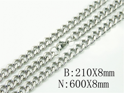 BC Wholesale Jewelry Set Stainless Steel 316L Necklace Bracelet Jewelry Set NO.#BC61S0595ML