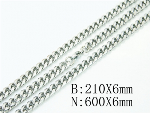 BC Wholesale Jewelry Set Stainless Steel 316L Necklace Bracelet Jewelry Set NO.#BC61S0559NL