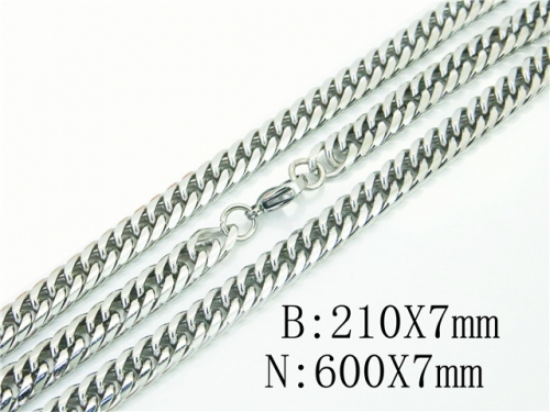 BC Wholesale Jewelry Set Stainless Steel 316L Necklace Bracelet Jewelry Set NO.#BC61S0556NL