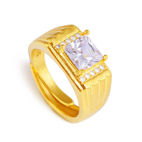 BC Wholesale 24K Gold Jewelry Men's Rings Vietnam Alluvial Gold Rings Jewelry Open Rings NO.#CJ4RT100