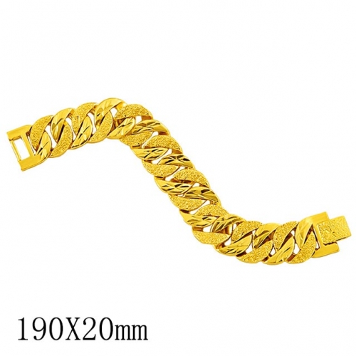 BC Wholesale 24K Gold Jewelry Men's Bracelets Vietnam Alluvial Gold Jewelry Bracelets NO.#CJ4BG02566