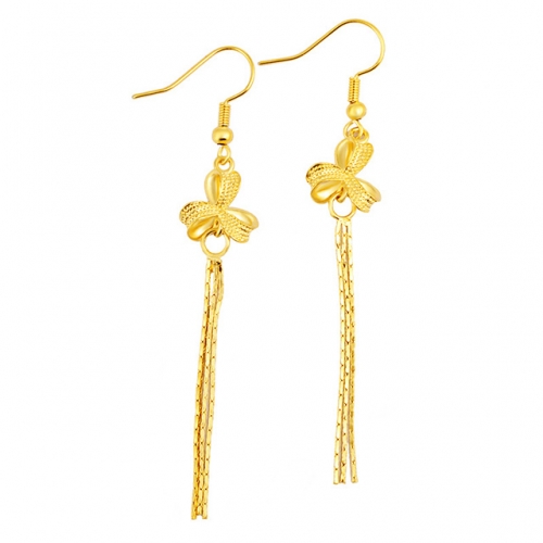 BC Wholesale 24K Gold Jewelry Women's Earrings Alluvial Gold Earrings Jewelry NO.#CJ4EDK101