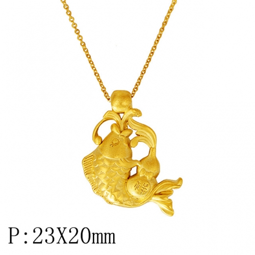 BC Wholesale 24K Gold Jewelry Women's Pendants Alluvial Gold Pendants Jewelry Without Chain NO.#CJ4PGP22332