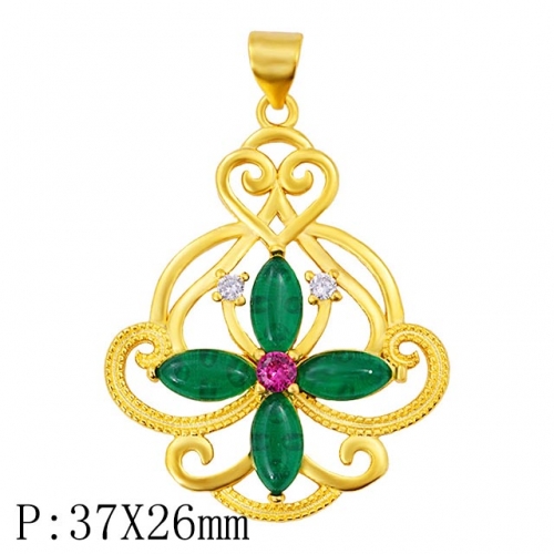 BC Wholesale 24K Gold Jewelry Women's Pendants Alluvial Gold Pendants Jewelry Without Chain NO.#CJ4PGH22332