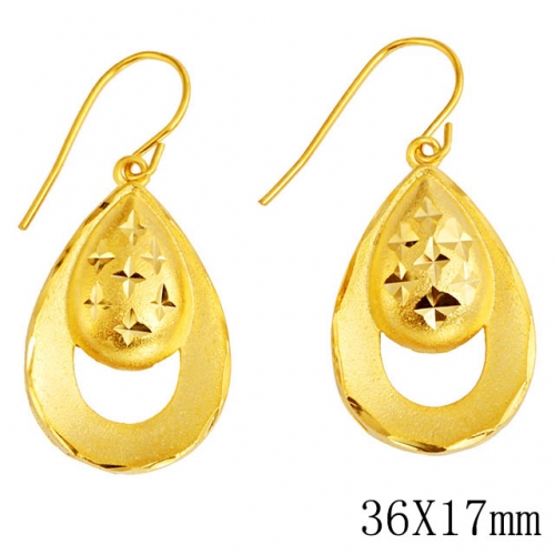BC Wholesale 24K Gold Jewelry Women's Earrings Alluvial Gold Earrings Jewelry NO.#CJ4EDT101