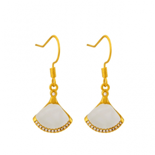BC Wholesale 24K Gold Jewelry Women's Earrings Alluvial Gold Earrings Jewelry NO.#CJ4EAL101