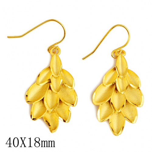 BC Wholesale 24K Gold Jewelry Women's Earrings Alluvial Gold Earrings Jewelry NO.#CJ4EDP101