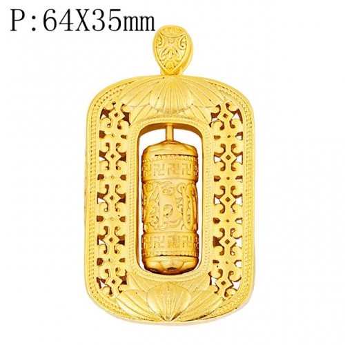 BC Wholesale 24K Gold Jewelry Women's Pendants Alluvial Gold Pendants Jewelry Without Chain NO.#CJ4P00000