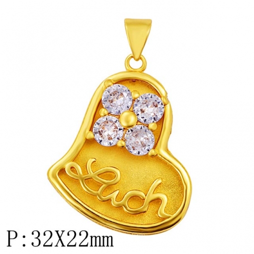 BC Wholesale 24K Gold Jewelry Women's Pendants Alluvial Gold Pendants Jewelry Without Chain NO.#CJ4PGE22332