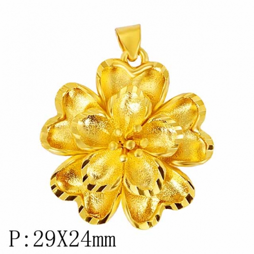BC Wholesale 24K Gold Jewelry Women's Pendants Alluvial Gold Pendants Jewelry Without Chain NO.#CJ4PFA22332