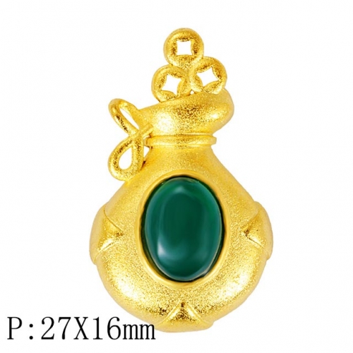 BC Wholesale 24K Gold Jewelry Women's Pendants Alluvial Gold Pendants Jewelry Without Chain NO.#CJ4PET22332