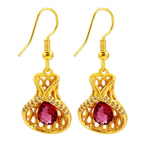 BC Wholesale 24K Gold Jewelry Women's Earrings Alluvial Gold Earrings Jewelry NO.#CJ4EAG109