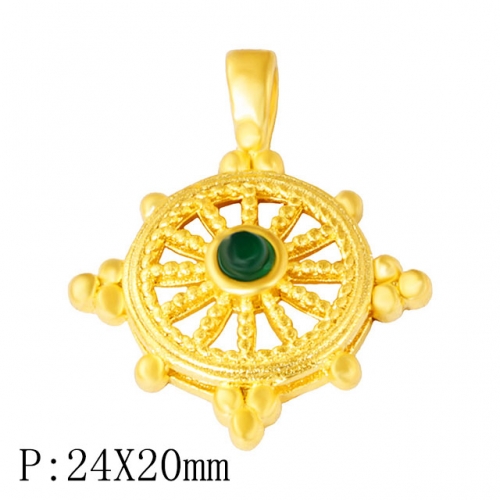 BC Wholesale 24K Gold Jewelry Women's Pendants Alluvial Gold Pendants Jewelry Without Chain NO.#CJ4PFC22332