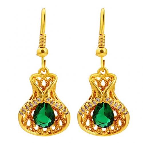 BC Wholesale 24K Gold Jewelry Women's Earrings Alluvial Gold Earrings Jewelry NO.#CJ4EAF109