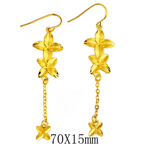 BC Wholesale 24K Gold Jewelry Women's Earrings Alluvial Gold Earrings Jewelry NO.#CJ4EDU101