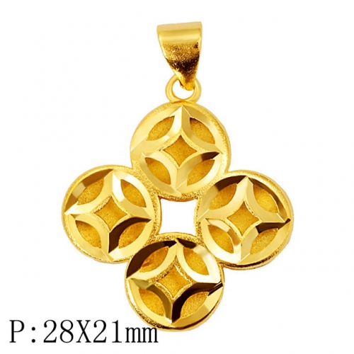 BC Wholesale 24K Gold Jewelry Women's Pendants Alluvial Gold Pendants Jewelry Without Chain NO.#CJ4PGA22332