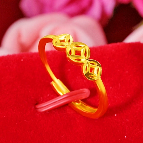 BC Wholesale 24K Gold Jewelry Women's Rings Cheap Jewelry Alluvial Gold Rings Jewelry Open Rings NO.#CJ4RU0012