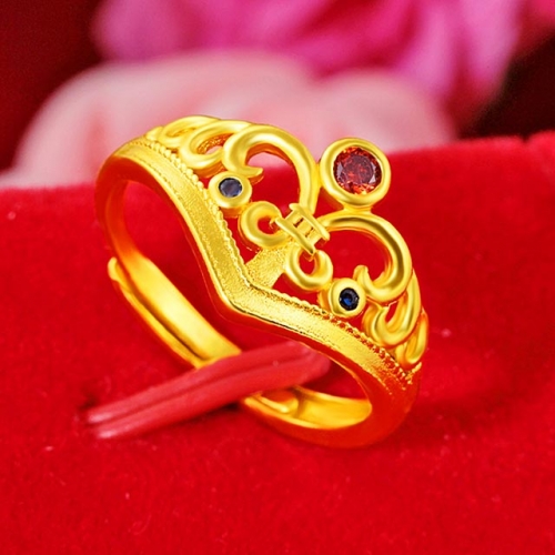 BC Wholesale 24K Gold Jewelry Women's Rings Cheap Jewelry Alluvial Gold Rings Jewelry Open Rings NO.#CJ4RBK0012
