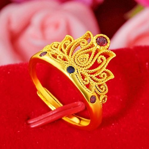 BC Wholesale 24K Gold Jewelry Women's Rings Cheap Jewelry Alluvial Gold Rings Jewelry Open Rings NO.#CJ4RBM0012