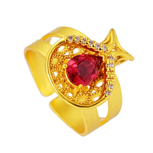 BC Wholesale 24K Gold Jewelry Women's Rings Cheap Jewelry Alluvial Gold Rings Jewelry Open Rings NO.#CJ4RR025158