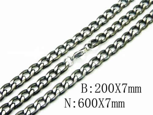 Wholesale Stainless Steel 316L Necklace & Bracelet Set NO.#BC40S0518HNL