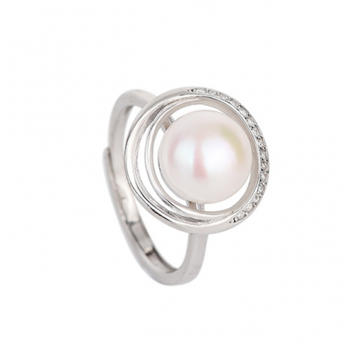 BC Wholesale 925 Silver Rings Popular Open Rings Pearl Rings NO.#925J9R4945