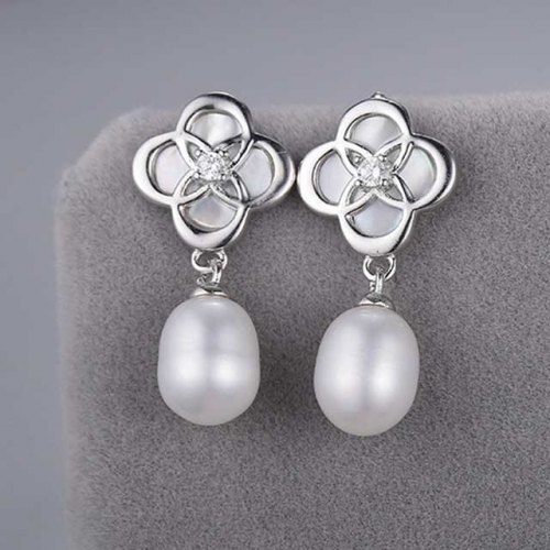 BC Jewelry Wholesale 925 Silver Earrings Natural Pearl Fashion Earrings NO.#925J9E2943