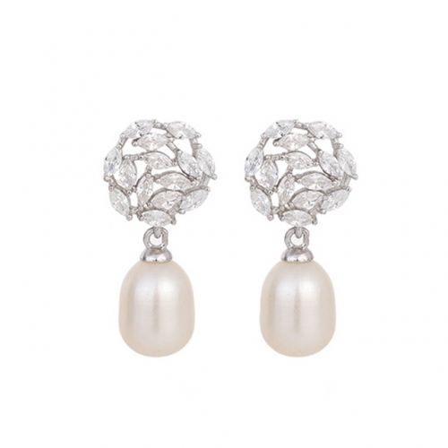 BC Jewelry Wholesale 925 Silver Earrings Natural Pearl Fashion Earrings NO.#925J9E2965