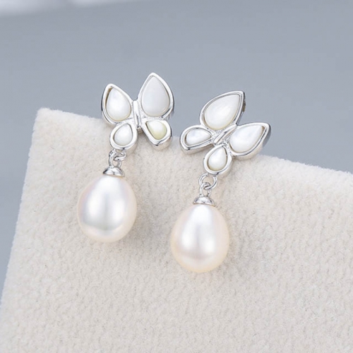 BC Jewelry Wholesale 925 Silver Earrings Natural Pearl Fashion Earrings NO.#925J9E2919