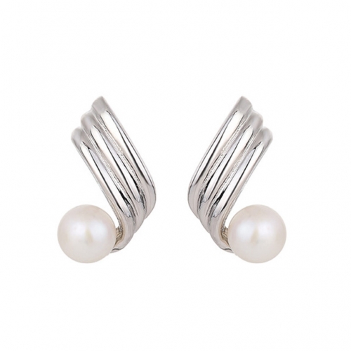 BC Jewelry Wholesale 925 Silver Earrings Natural Pearl Fashion Earrings NO.#925J9E2967