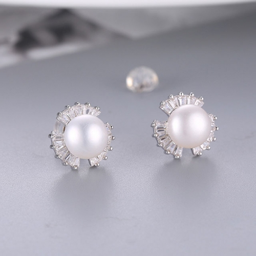 BC Jewelry Wholesale 925 Silver Earrings Natural Pearl Fashion Earrings NO.#925J9E2933