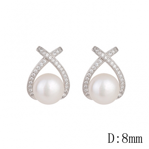 BC Jewelry Wholesale 925 Silver Earrings Natural Pearl Fashion Earrings NO.#925J9E2968